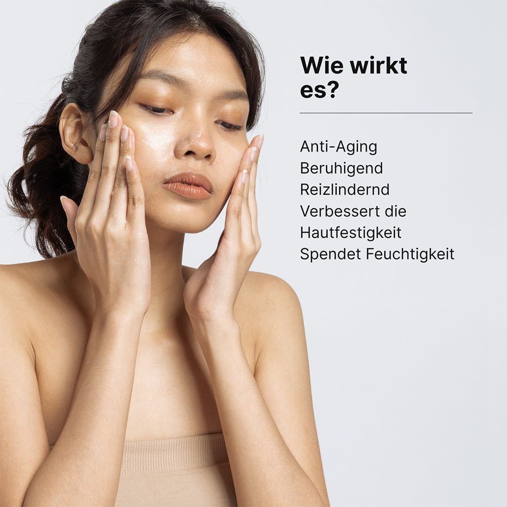 Woman applying serum