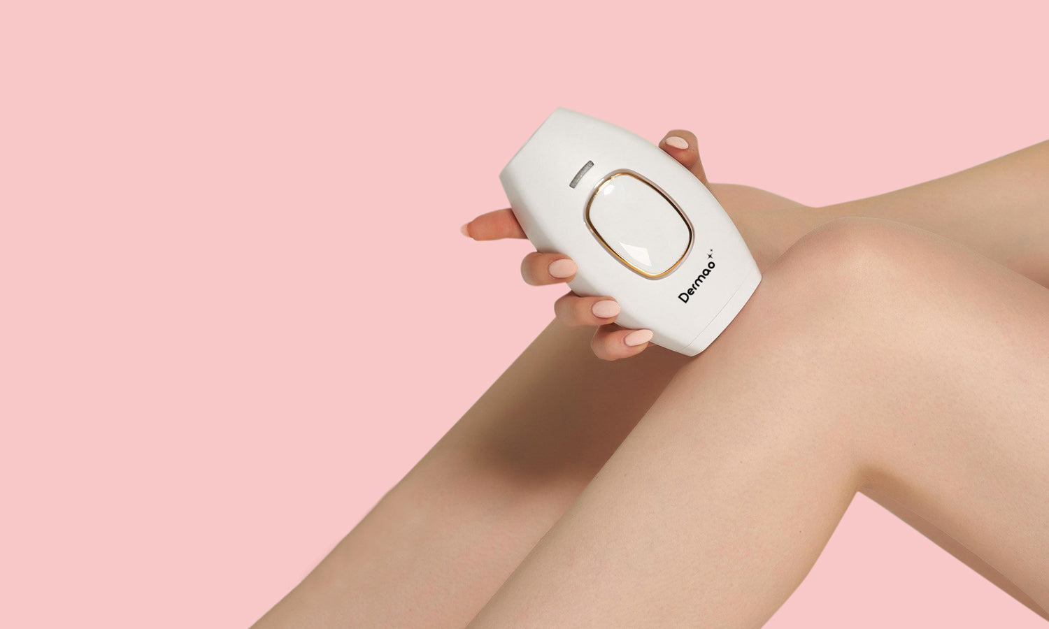 Dermao IPL used against a pair of legs