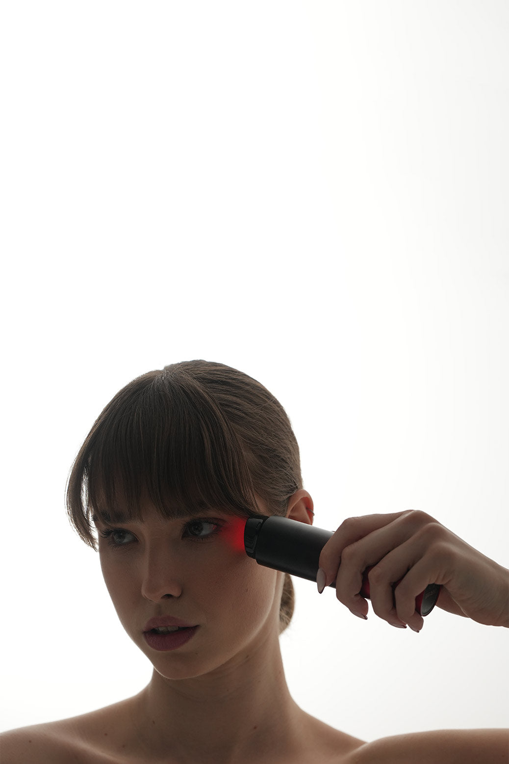 Mobile version of woman demonstrating Dermao Radiance