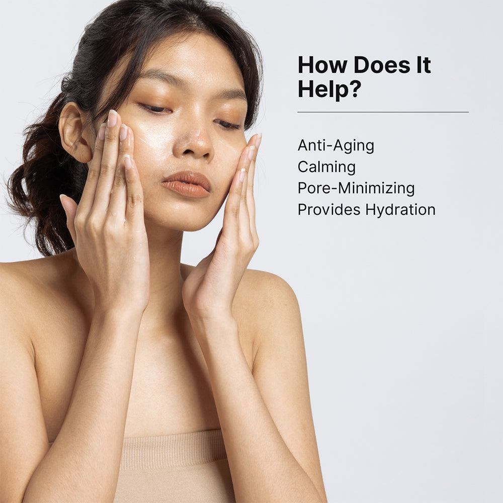 Woman applying serum