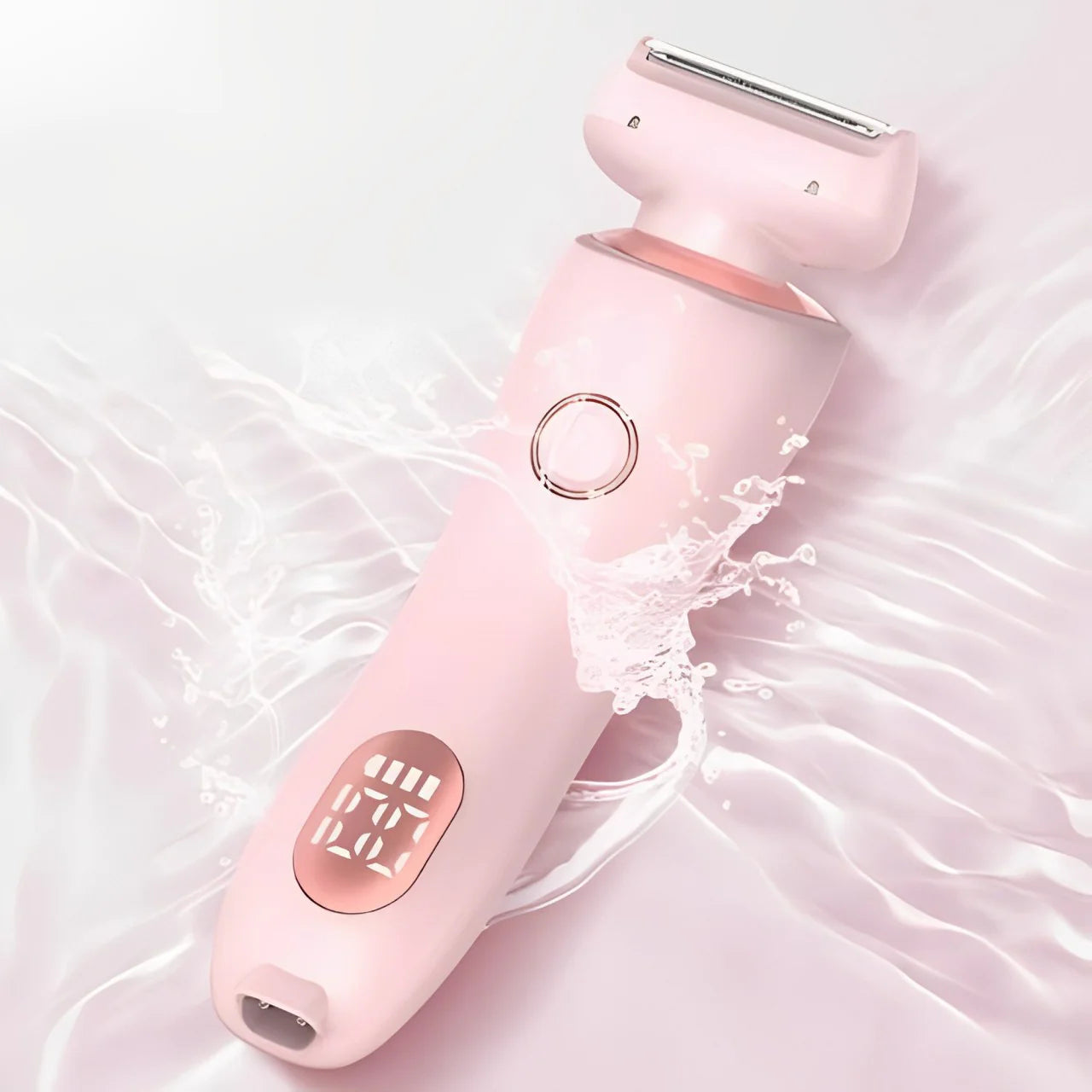 Dermao Gliss with water droplets on a light pink background
