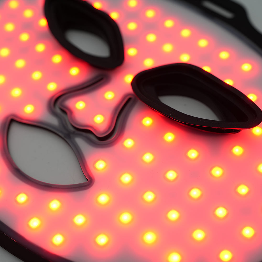 Closeup of powered Dermao Glow LED Mask