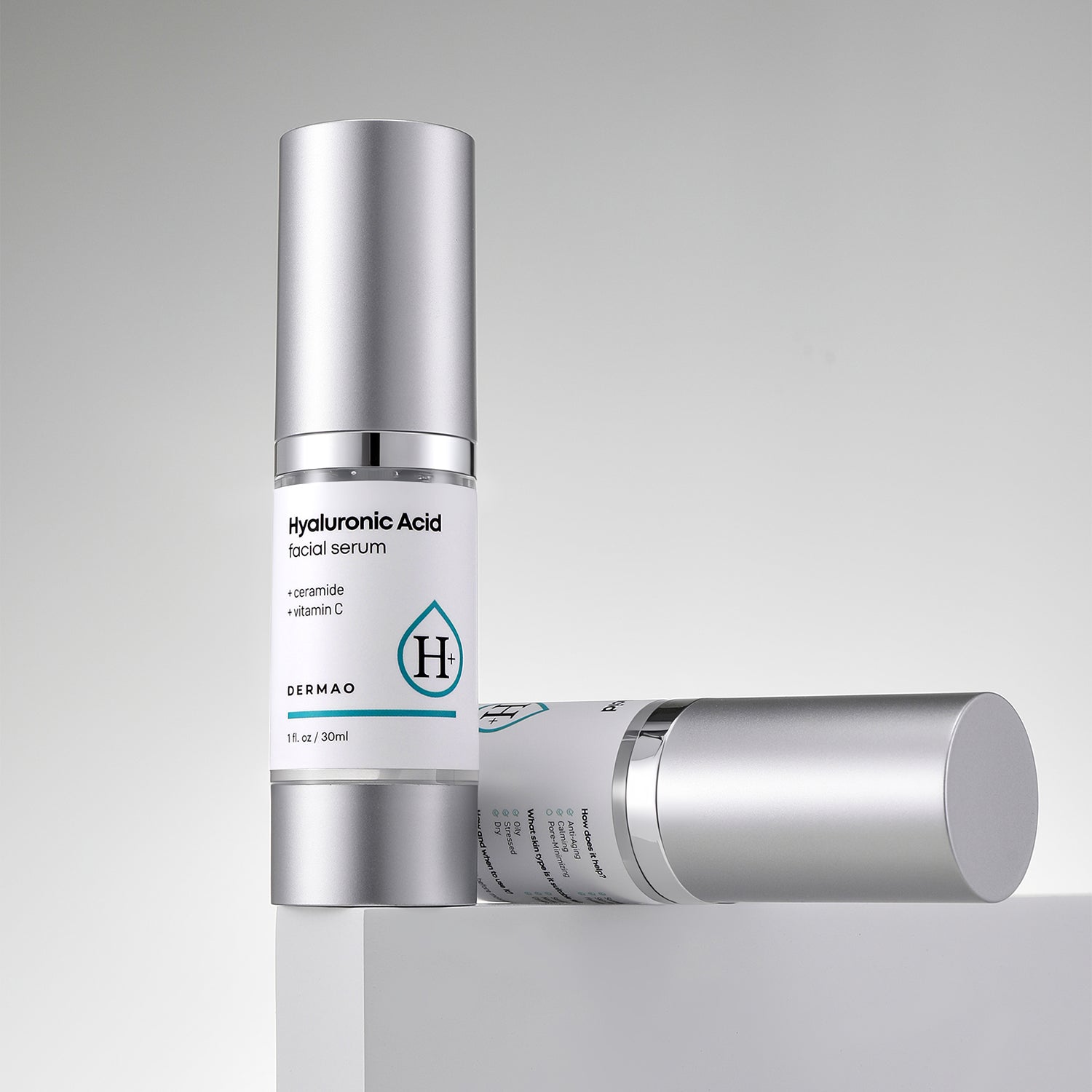 Hyaluronic Acid Facial Serum on a gray background