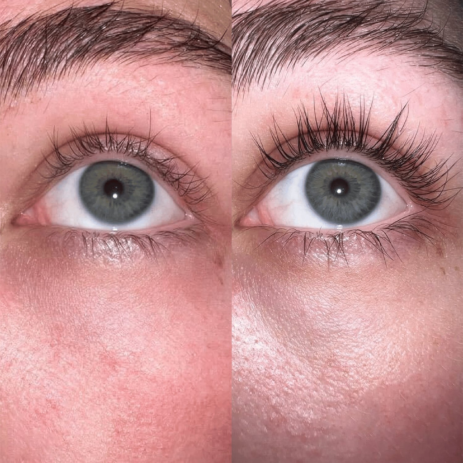 Before and after using Lashé Serum
