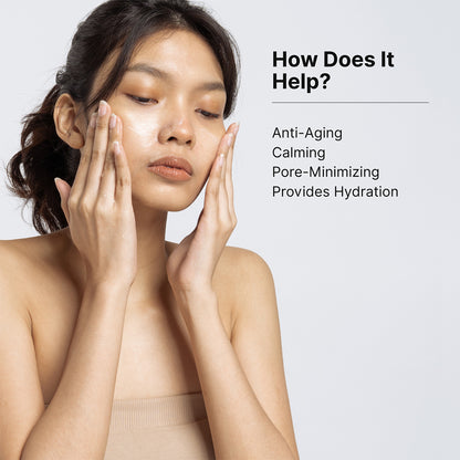 Woman applying serum