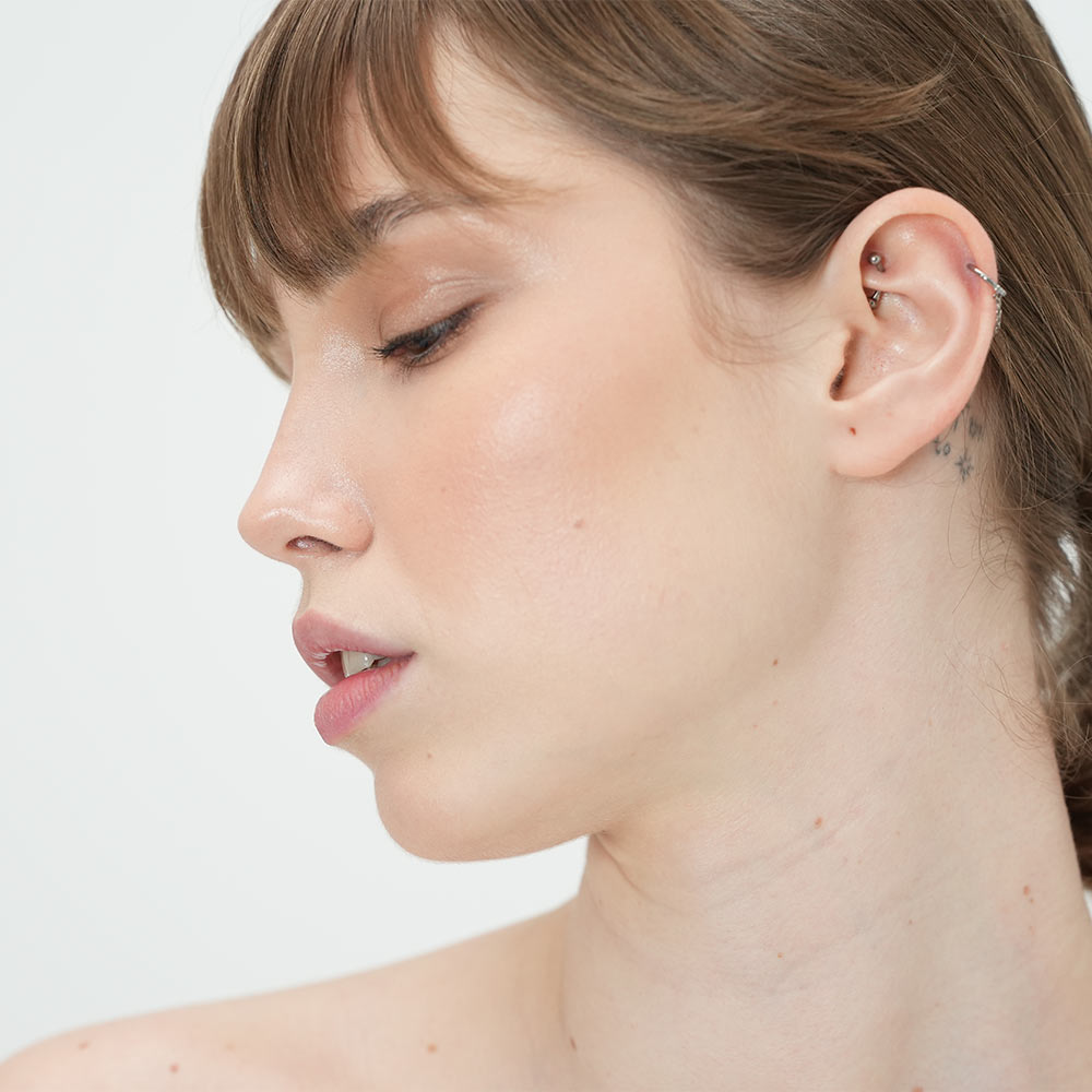 Close up of woman's side profile