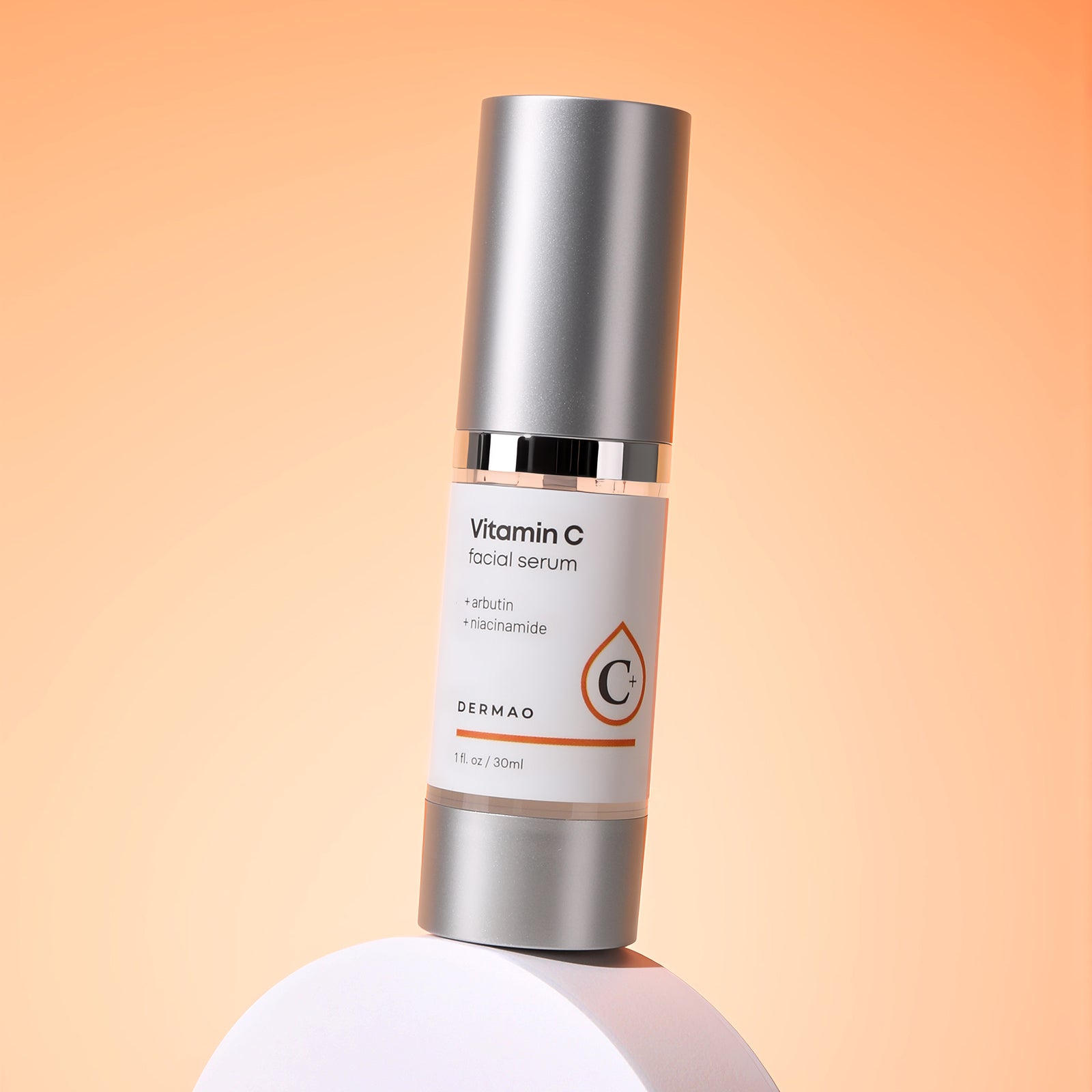 Vitamin C Facial Serum bottle on a gradient background
